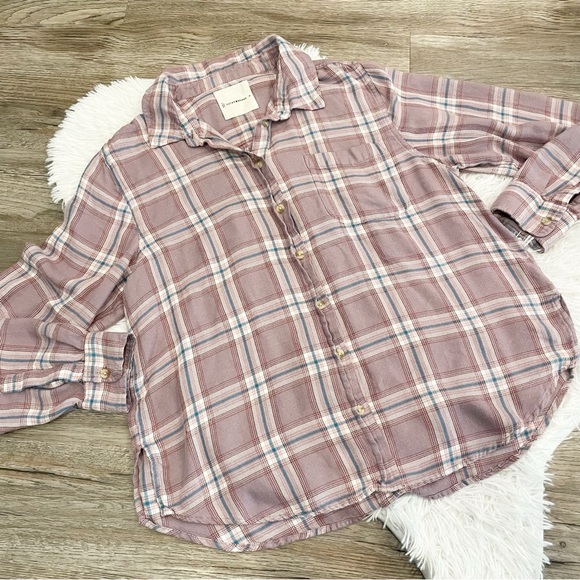 Lucky Brand Plaid Flannel Shirt Button Down Medium Cowgirl Western Grunge 90s - Picture 1 of 7